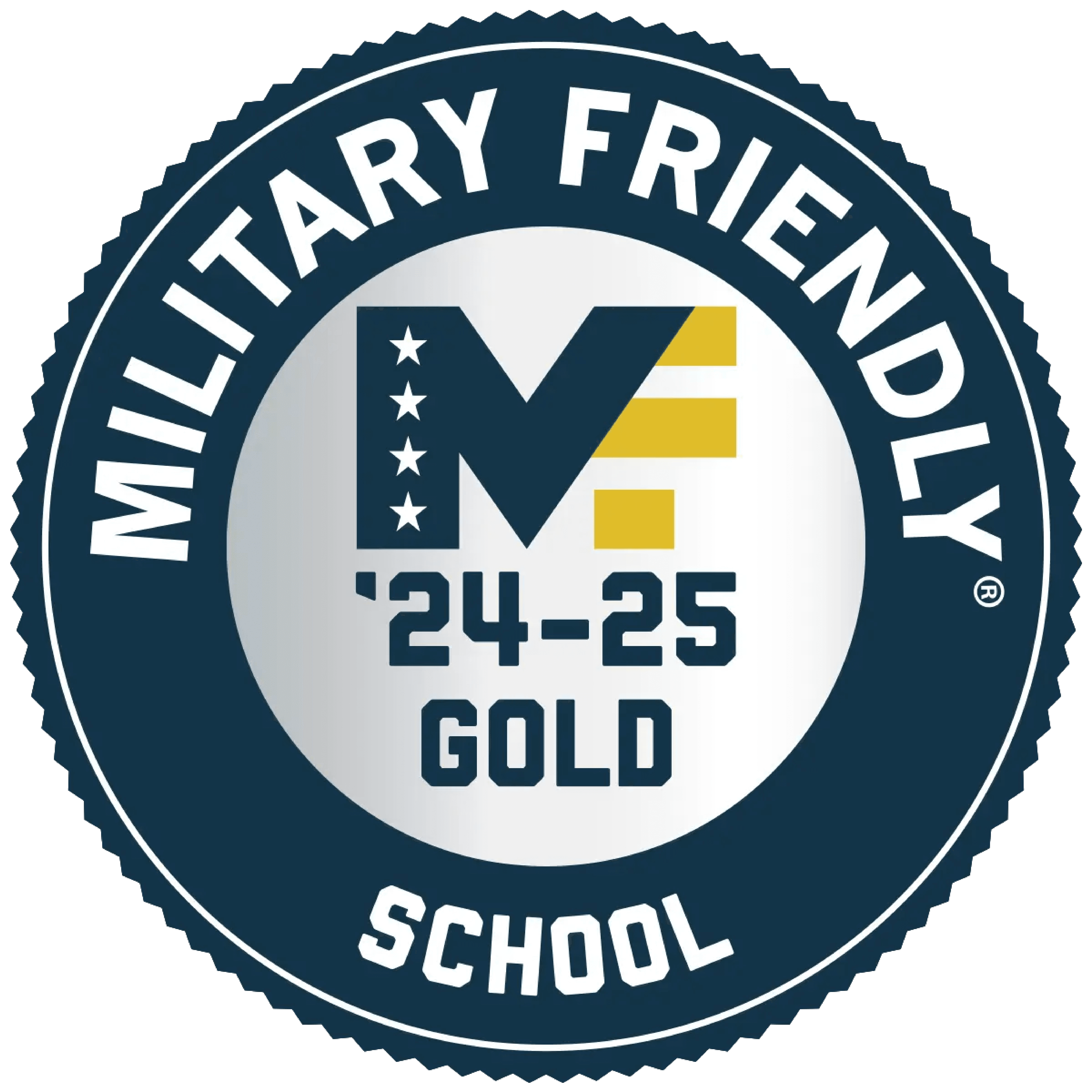 Logo designating the university as a Military Friendly school