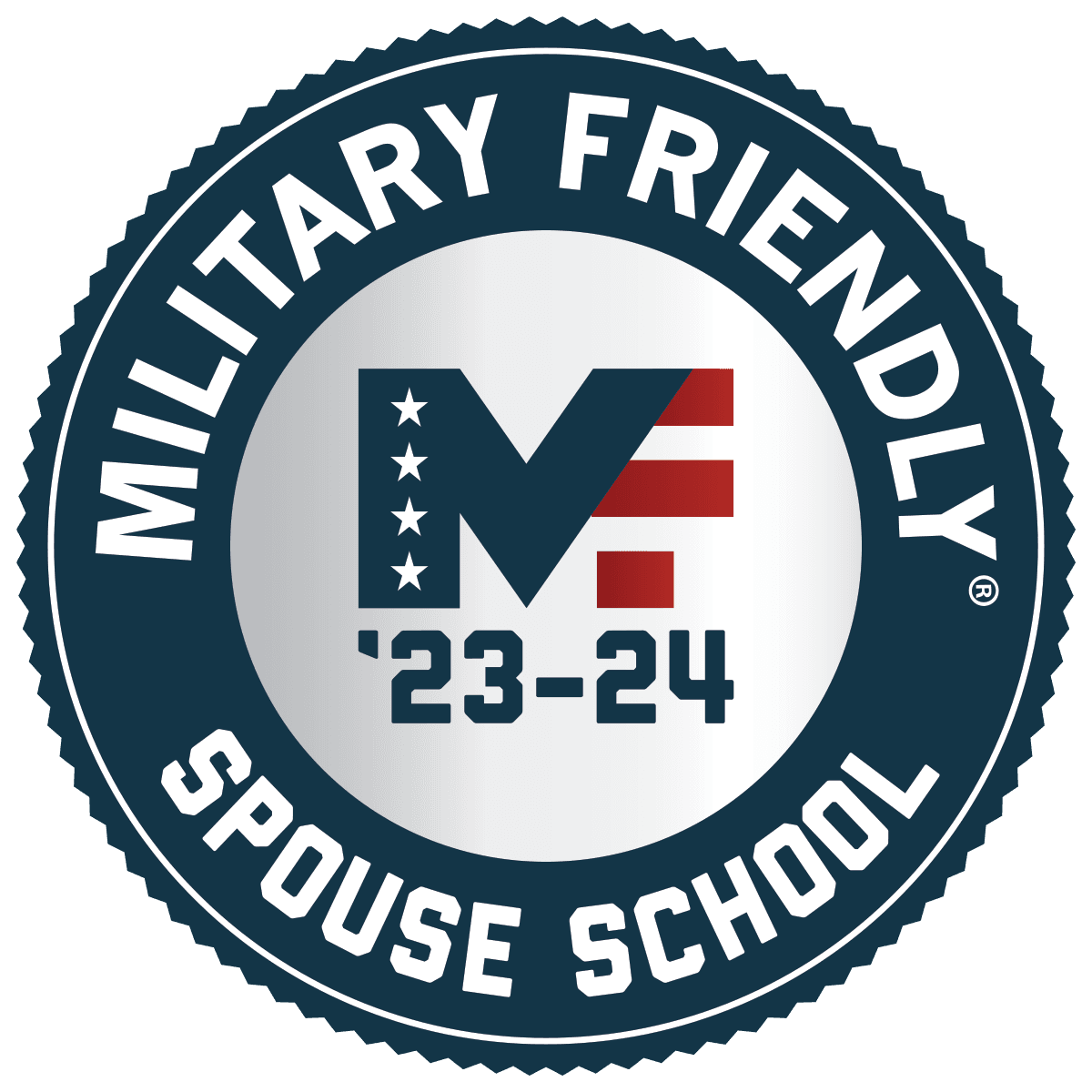 Logo designating the university as a Military Friendly school