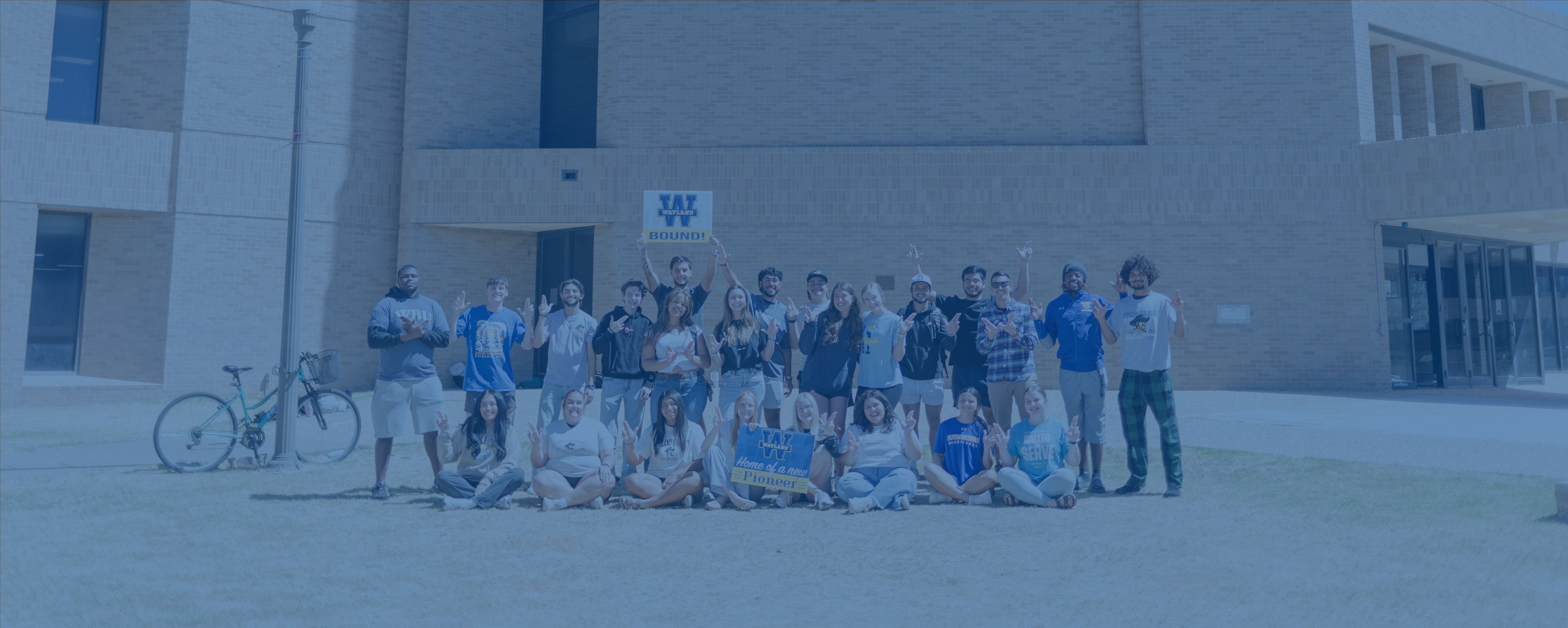 Students celebrating together on campus